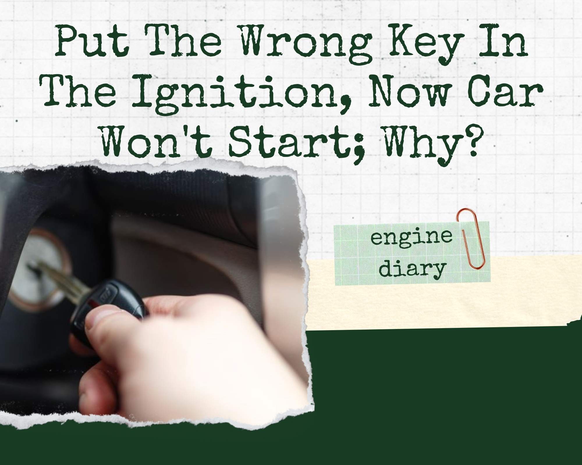 Put The Wrong Key In The Ignition Now Car Won't Start; Why?
